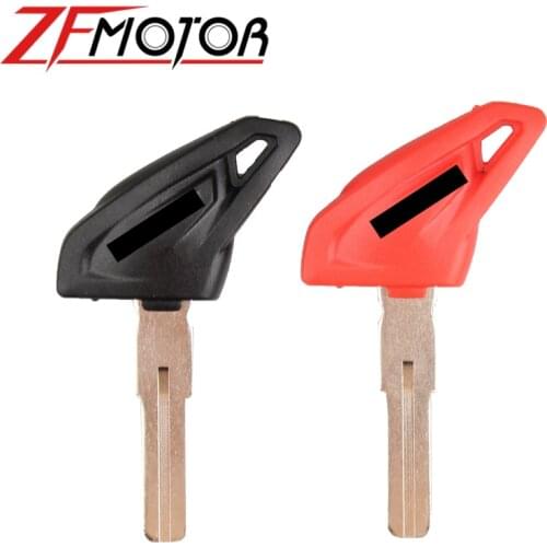 Motorcycle Accessories Black / Red ABS Plastic Blank Key For Ducati Scrambler 400 800 1100 Uncut Blade Keys