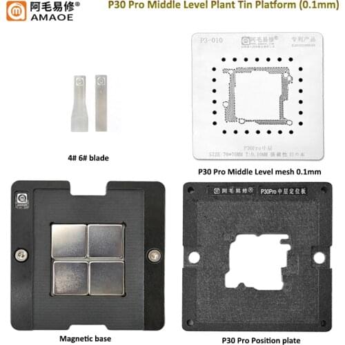 Amaoe Middle Level Plant Tin Mesh/CPU Steel Net For Huawei P30 Pro BGA Reballing Stencil Platform Template