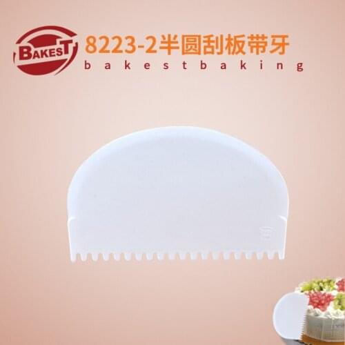 BAKEST 6pcs per lot Semicircle Plastic Dough Scraper With Tooth Cake Pastry Cutter