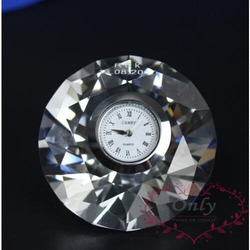 Free shipping 50 pcs/lot Customized Name and Date Engraving Brightly Crystal Diamond Clock as Diamond Anniversary Gifts Favor