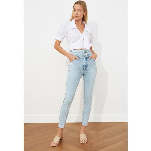 Trendyol Waist Detail Super High Waist Skinny Jeans TWOSS21JE0091