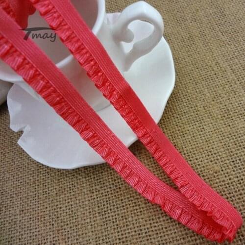 #1233 Promotion Bright Color corrugated edge Weave Lace Elastic Trim 4yards/lot diy Clothes underwear Waistband Baby hairbands