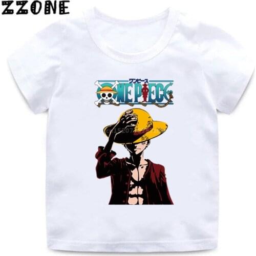 Baby Boys T shirt One Piece Luffy Ace Sabo Law Zoro & Nami Print Kids T-Shirts Funny Girls Tops Clothes For Children