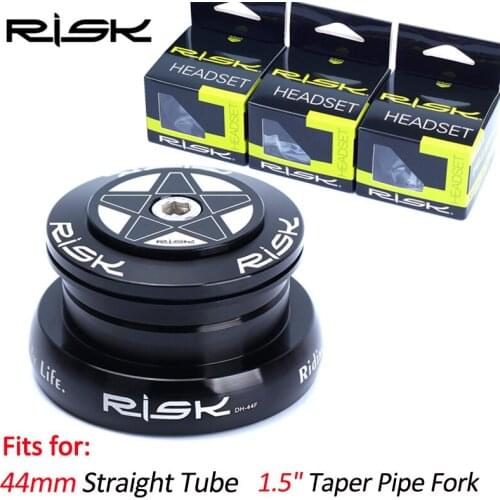 RISK 28.6/44-44/30/39.8mm Bicycle Straight Tube Frame Headset 44mm MTB Road Bike External Cup Headset for 1.5" Taper Pipe Fork