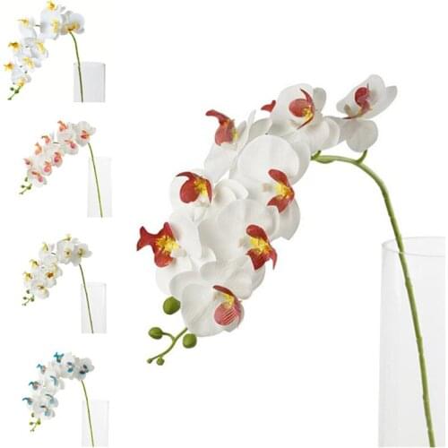 4Pcs Fake Long Stem Real Touch Orchid 38.58" Length Simulation 3D Printing Phalaenopsis for Wedding Home Artificial Flowers