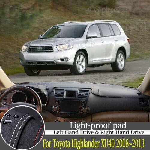 Quality leather instrument panel protection pad and light-proof pad for Toyota Highlander XU40 2008~2013 car styling accessories