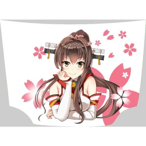 Kantai Collection Anime Itasha Hood Vinyl Stickers Yamato Engine Cover Decals Sticker On Car Glossy Film Auto Accessories