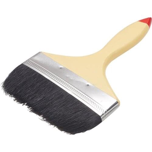 Utoolmart Hot Black Pig Hair Brush Paint Brush 5-inch Wooden Handle Black Hair Hand Wire Brushes 1pcs