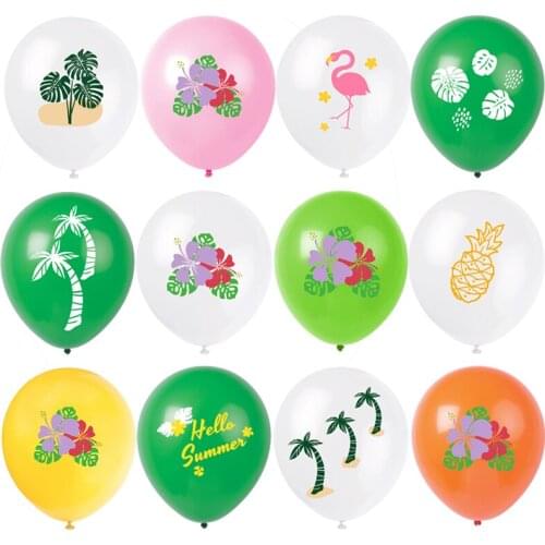 Latex Balloon Hawaiian party flamingo Birthday Decor Confetti Balloon Summer Hawaii leaf Balloos Baby Shower Wedding Supplies