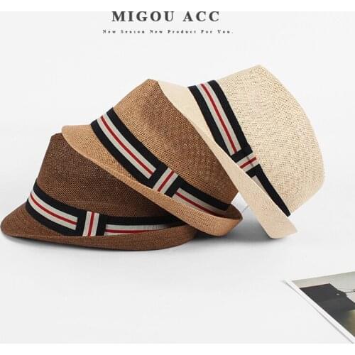 Summer Hats for Men women Beach Hat Vintage Short Brim Straw Sun Hats Breathable Fedoras Panama Hat