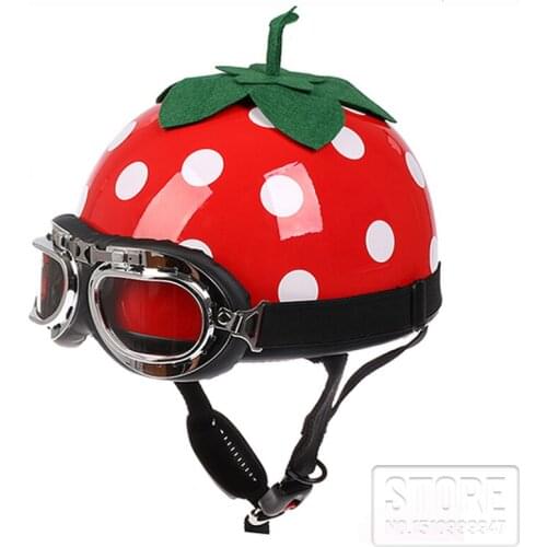 Motorcycle half helmets moto riding watermelon lovely helmet for Racing goggles Motocross Mask Moto Vintage Helmet