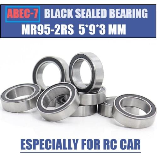 MR95RS Bearing 10PCS 5x9x3 mm ABEC-7 Hobby Electric RC Car Truck MR95 RS 2RS Ball Bearings MR95-2RS Black Sealed