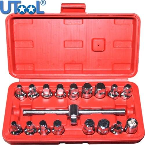 18pc Oil Drain Plug Key Set, Suitable for Gear Boxes and Back Axle