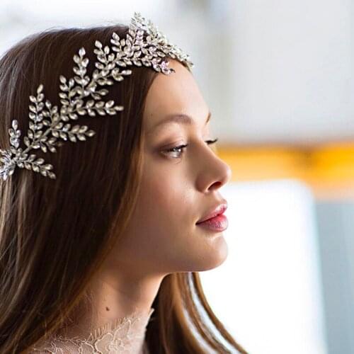 NiuShuya Trendy Rose Gold Crystal Bridal Headpiece Wedding Headband Tiara Handmade Hairband Hair Jewelry Wedding Hair Accessory