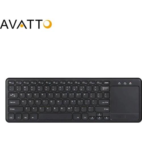 AVATTO Whisper Quiet 2.4GHz Wireless Multimedia Office Keyboard with Touchpad Mouse Combo for Windows PC,Smart TV,Android Box