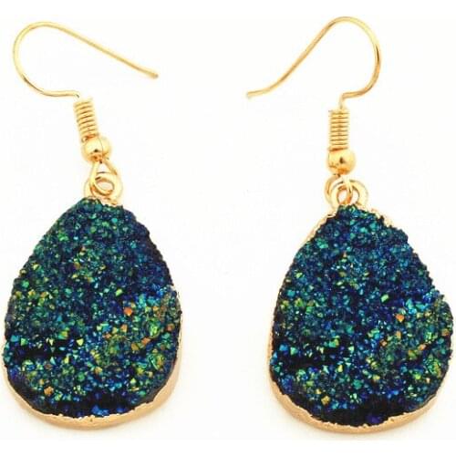 Wholesale Water Drop Earring Resin Earrings For Women Drusy Druzy Resin Water Drop Earrings Jewelry Gifts Girl Accessories 2020