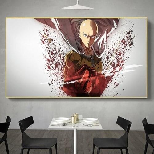 One Punch Man Poster Anime Wall Scroll Decoration Poster Art Prints 50 x 70 cm,No Frame