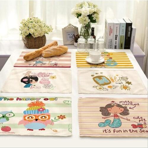 Kawaii cartoon placemat Fabric coaster Table decoration mat Kitchen Posavasos Manteles individuales Onderzetters H089