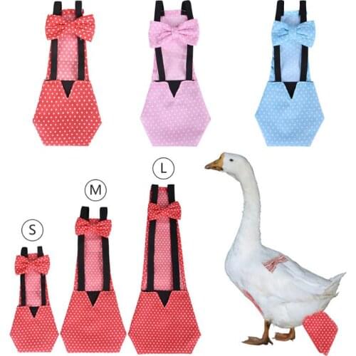 Adjustable Cotton Cloth Diaper Washable Creative Bowknot Clothes for Farm Pet Goose Duck Chicken Poultry Drop Shipping