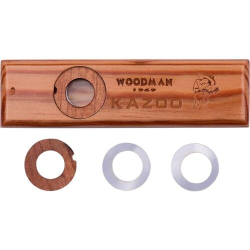 Handmade Wooden Kazoo Wood Harmonica with Metal Storage Box Musical Instrument Toy for Kids Adults