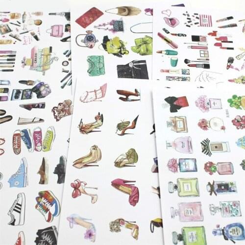 Makeups Self- adhesive Paper Sticker for Scrapbooking/ DIY Crafts/ Card Making Decoration
