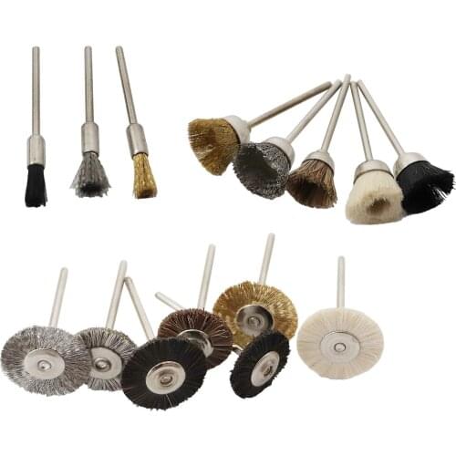 10pcs Brush With Handle Grinding Head Round Small Polished Jade Carving Brush Wenplay Walnut Special Brush Polishing Wheel