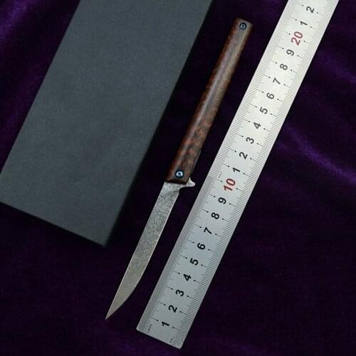 Custom Snake Grain Wooden Handle VG10 Damascus Steel Folding Knife Outdoor Camping Survival Kitchen Knife Fruit Knife EDC Tool