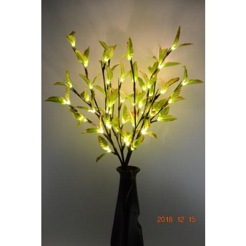 48L/60L LED Green Leaf Branch Lamp Vase Floral Lights Home Garden Desktop Party Decor Holiday Birthday Gift Blossom Branch Light