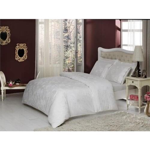 Tac Celine Satin Ecru Double Duvet Cover Set