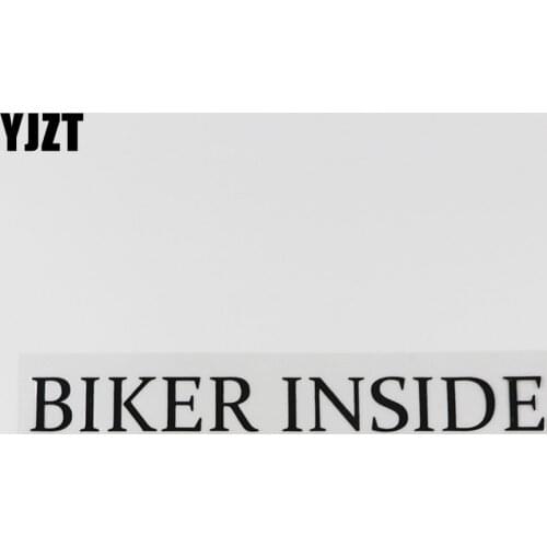 YJZT 17.1CM*1.9CM Interesting BIKER INSIDE Vinyl Words Car Sticker And Humorous Words 13D-0066