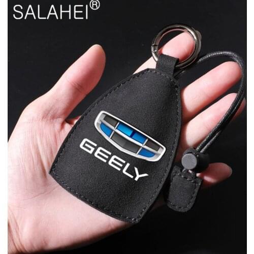 Suede Leather Drawstring Car Key Bag Case Cover Shell For Geely Emgrand 7 EC7 EC8 X7 GE GT EV8 EX7 CK GS GL EC715 EC718 Styling