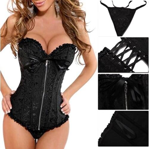 Women Court Corset Body Shaper Belt Gifts Zipper T-back Twinset Printing Sexy Stripe Chalaza Buttons Toning Shaping Underwear