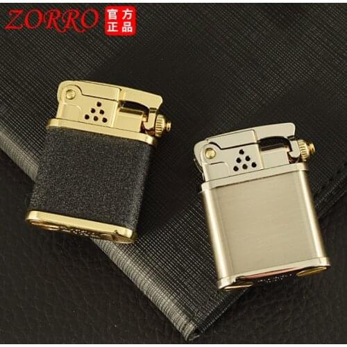 Zorro Genuine kerosene gasoline oil cigarette lighter cool creative Side press automatic bounce Brass igniter gift 5.1cm 60g
