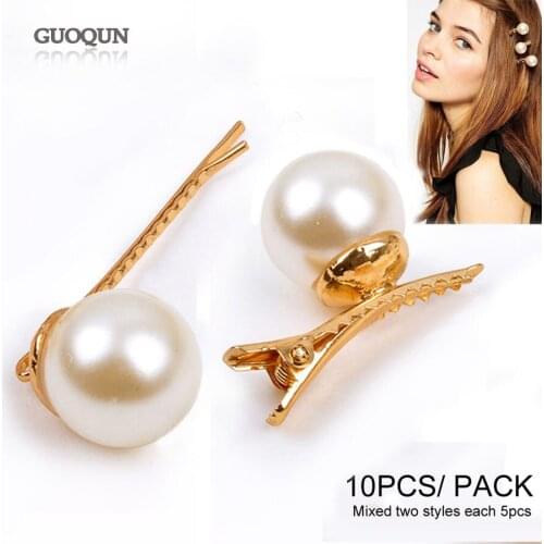 10pcs Metal Hair pin - Hair Clip - Pearls Hair Accessory Jewelry for Women Girls Fashion Hair Ornament for Thick Hair Wedding
