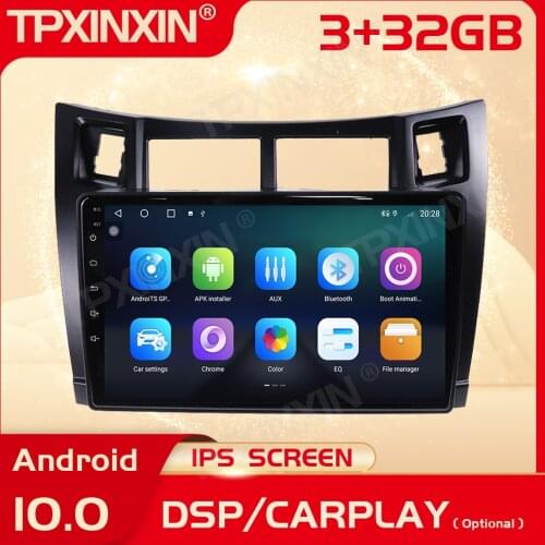 2 Din Carplay Android Radio Receiver Multimedia Stereo For Toyota Yaris 2008 2009 2010 2011 GPS Video Audio Recorder Head Unit