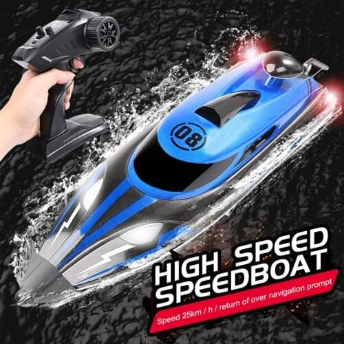 2021 New 2.4G Premium Quality HJ808 RC Boat 25km/h High Speed Remote Control Racing Ship Water Speed Boat Children Model Toy