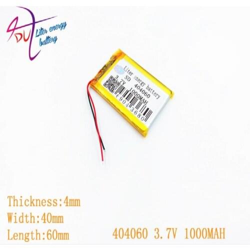 3.7V 1000mAh 404060 Lithium Polymer Li-Po li ion Rechargeable Battery cells For Mp3 MP4 MP5 GPS mobile bluetooth