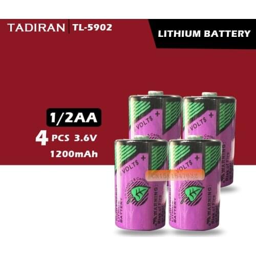 4pcs Original New TADIRAN TL-5902 1/2AA ER14250 SL350 3.6V 1/2 AA PLC Lithium Battery Free Ship