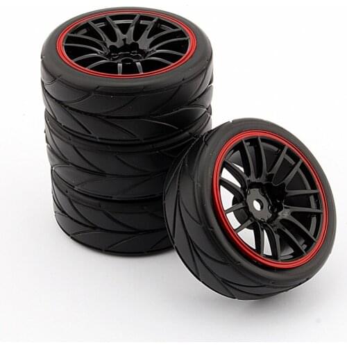 4PCS RC 1/10 Car On Road Wheel Rim Rubber Tyre Tires Fit HSP HPI 9068-6081