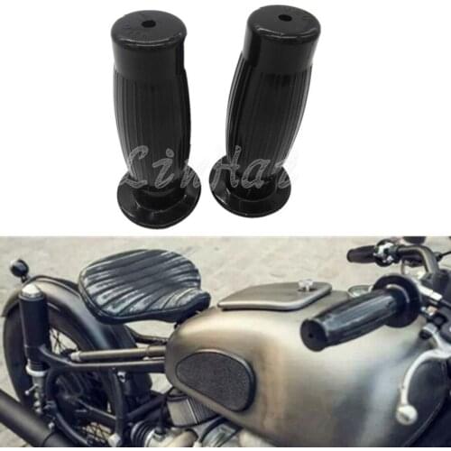 7/8" Black Rubber Motorcycle Bike Hand Grip Handle Bar For Honda Harley Suzuki Yamaha