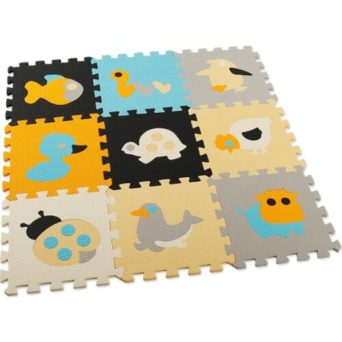 9 Pcs Baby Play Puzzle Mat Cartoon EVA Foam Pad Interlocking Mats Kids Play Mat Crawling Pad Activity Floor Mat