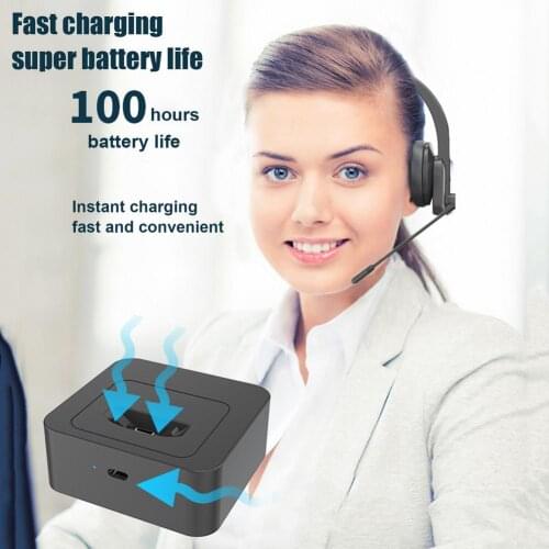 Wireless Headset Stereo Noise Cancelling Earphone With Mini Mic For Office Customer Service Adjustable For Computer/Laptop