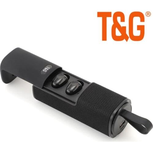 TG807 Wireless BT Speaker Bass Outdoor Portable Power Bank TWS 5.0 BT Earphone Binaural Stereo TF Card Sports Earphone Speaker