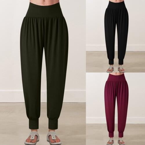 New Women Solid Color Casual Pant Daily Loose Harem Pants Women Trousers Tie Feet High Quality Simple Elegant Pants Dropshipping