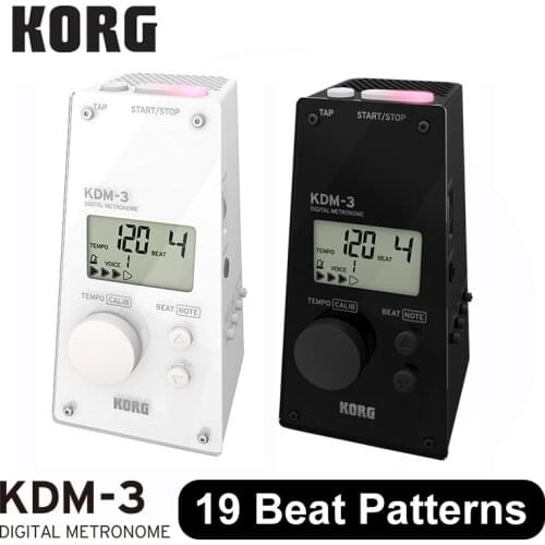 Korg KDM3 KDM-3 Digital Metronome For Piano, Guitar, Bass, Ukulele, Violin [19 beat patterns support songs of any genre]