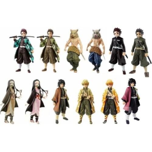 Demon Slayer Pvc Action Figures Tanjirou Nezuko Anime Kimetsu No Yaiba Figurine Model Toys