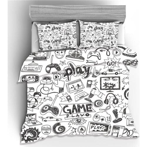 3D Printed Duvet Cover Set Design Gamepad Gamer Bedding Set Home Textile For Boys Gift Bed Set Queen Size Bed Comforters