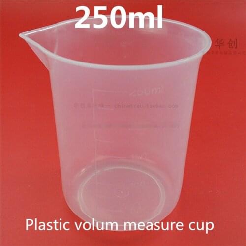 Lab 250ml volum measure cup Food Grade PP Plastic Transparent Sacle Cups Measuring Cups Volume Measurement Tools Kitchen Tools