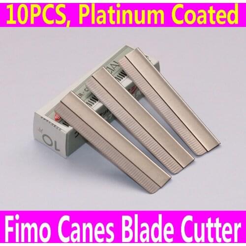 10PCS Razor Blade Fimo Polymer Clay Canes Rods Cutter for 3D Nail Art Decorations Fruit Sticks Charms Slices Tools Foil DIY Set