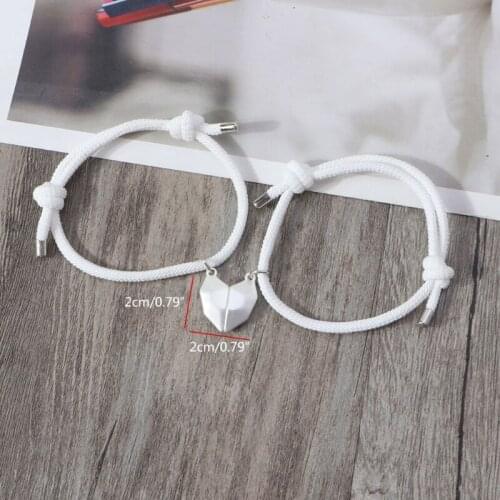 L5YC Magnetic Couple Bracelet Mutual Attraction Magnet Matching Bracelets Rope Braided Bracelet for His Her Couples Jewelry